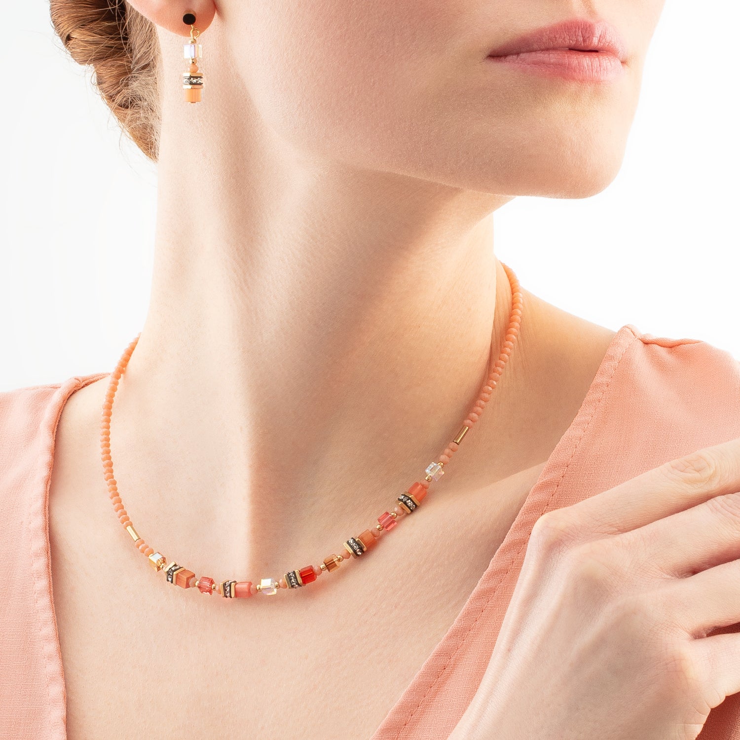 Boucles d'oreilles Mini Cubes orange