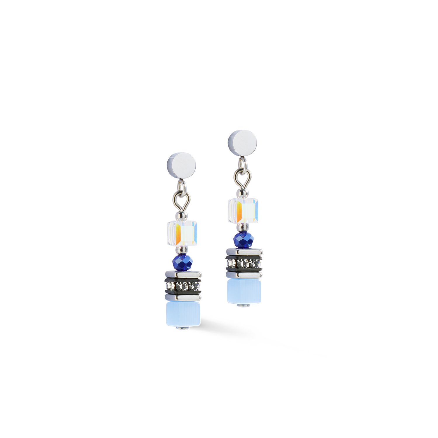 Boucles d'oreilles Mini Cubes bleu