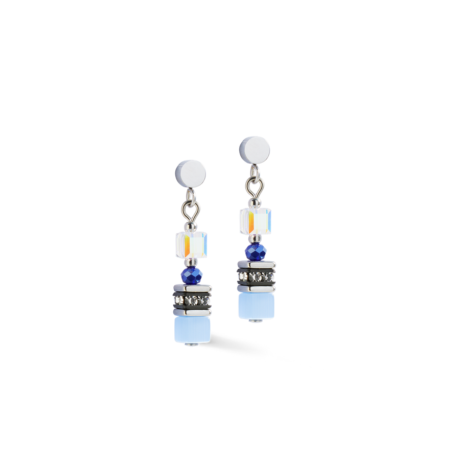 Boucles d'oreilles Mini Cubes bleu