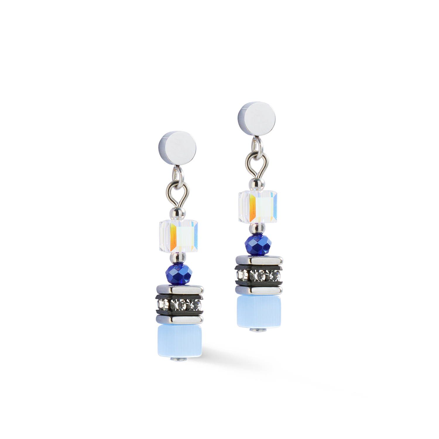 Boucles d'oreilles Mini Cubes bleu