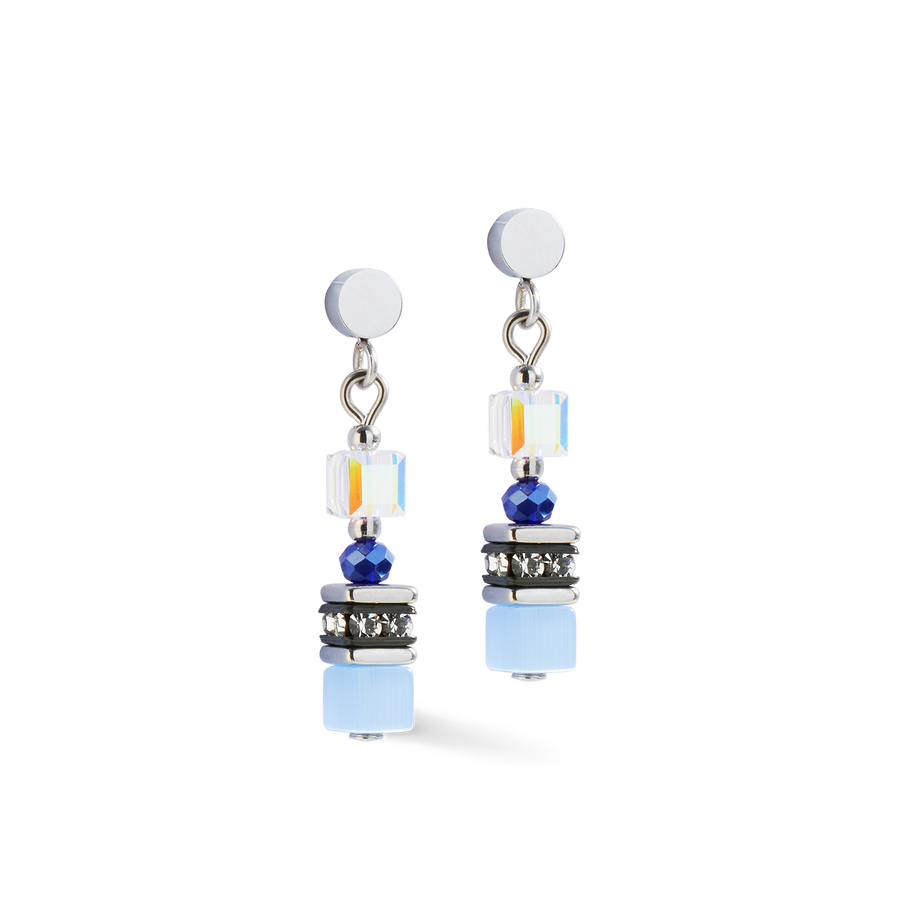 Boucles d'oreilles Mini Cubes bleu