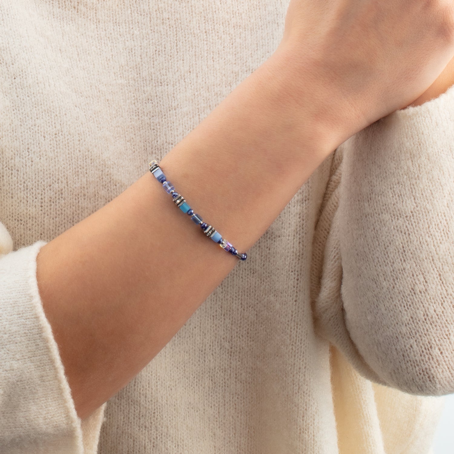 Bracelet Mini Cubes bleu