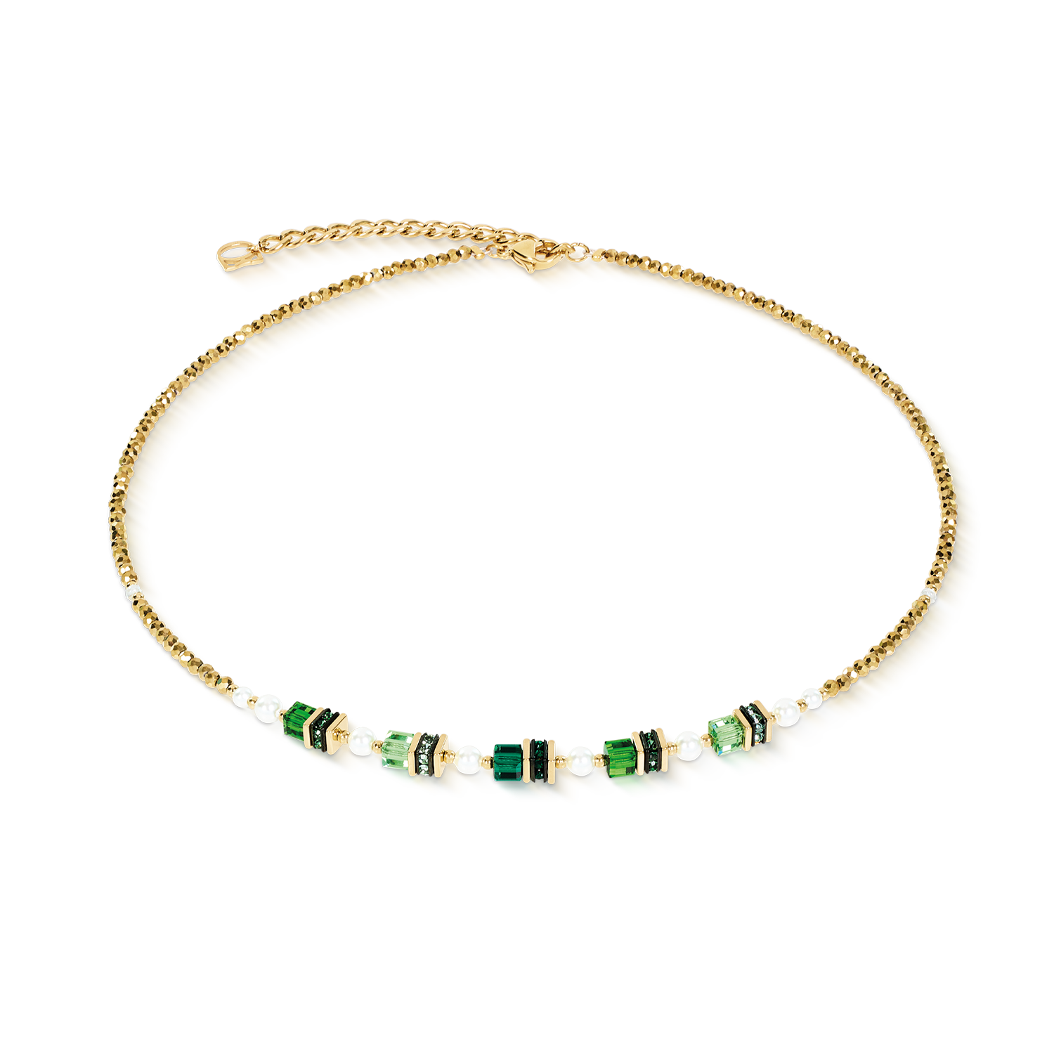 Collier Sparkling Princess or-émeraude