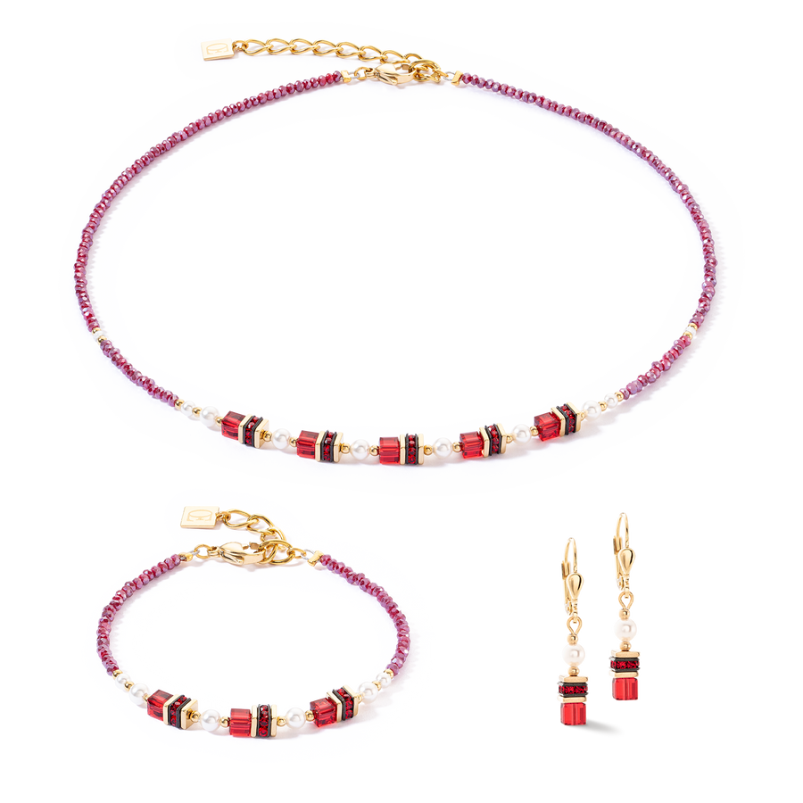 Boucles d'oreilles Sparkling Princess or-rouge