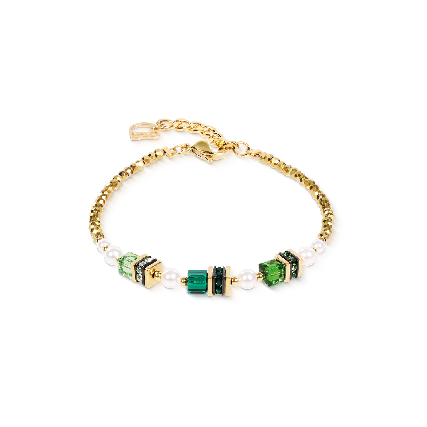Bracelet Sparkling Princess or-émeraude