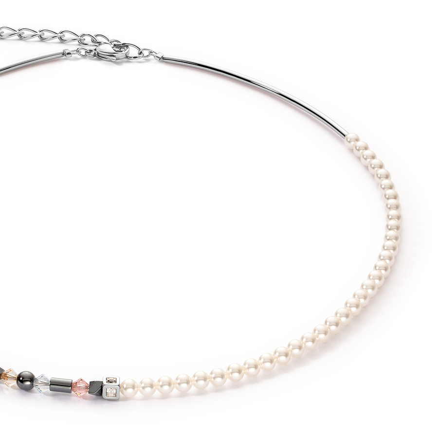 Collier Princess pearls Asymétrie aqua-rose