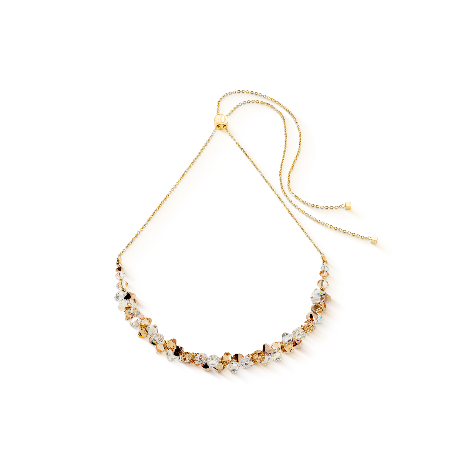 Collier Dancing Crystals or-beige