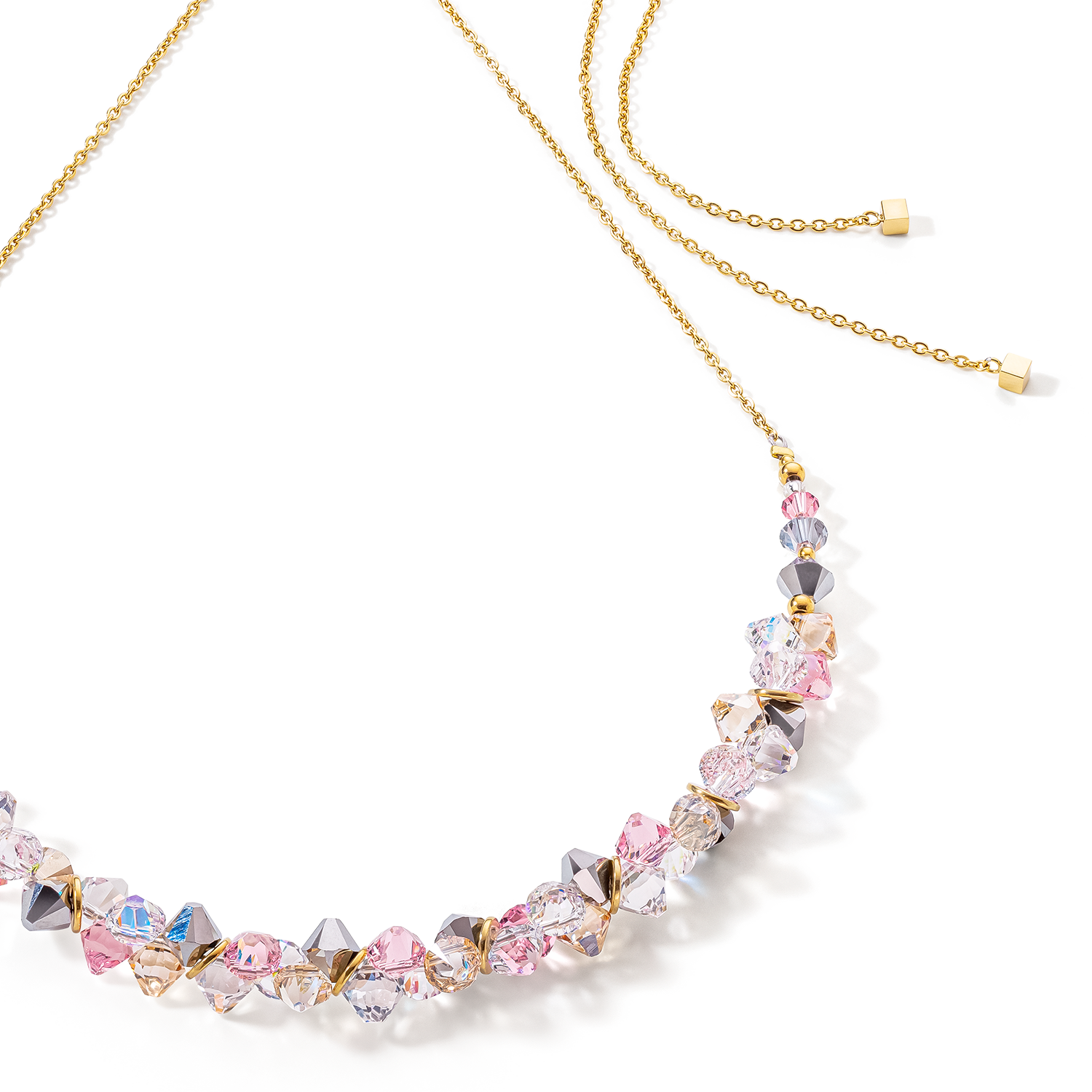 Collier Dancing Crystals or rose clair