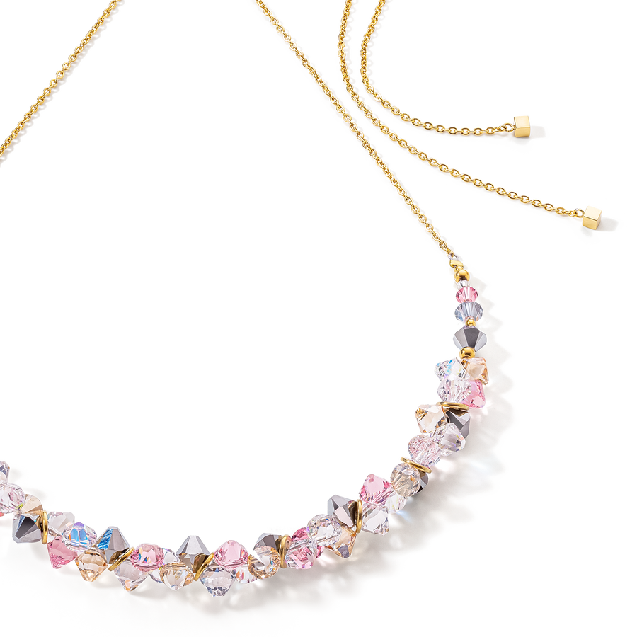 Collier Dancing Crystals or rose clair