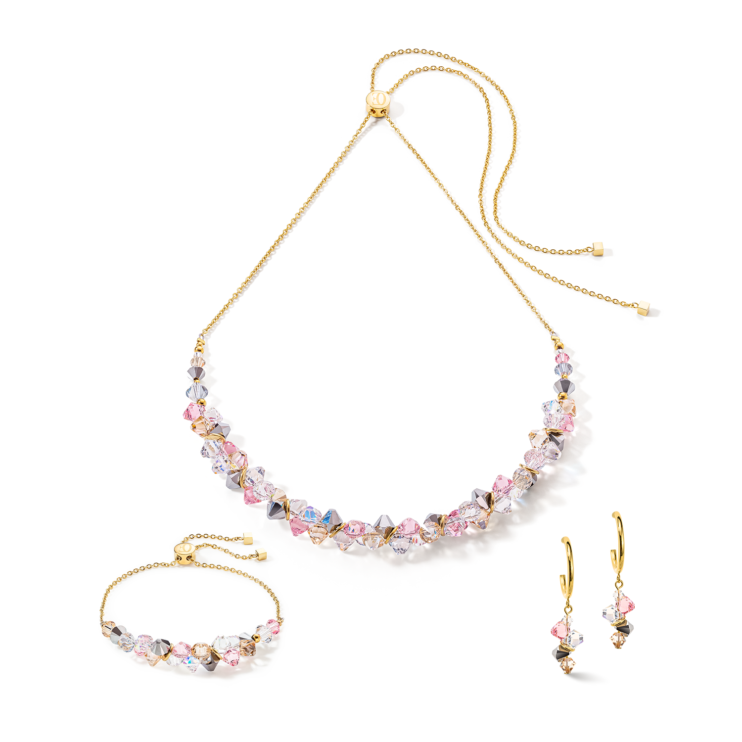Collier Dancing Crystals or rose clair