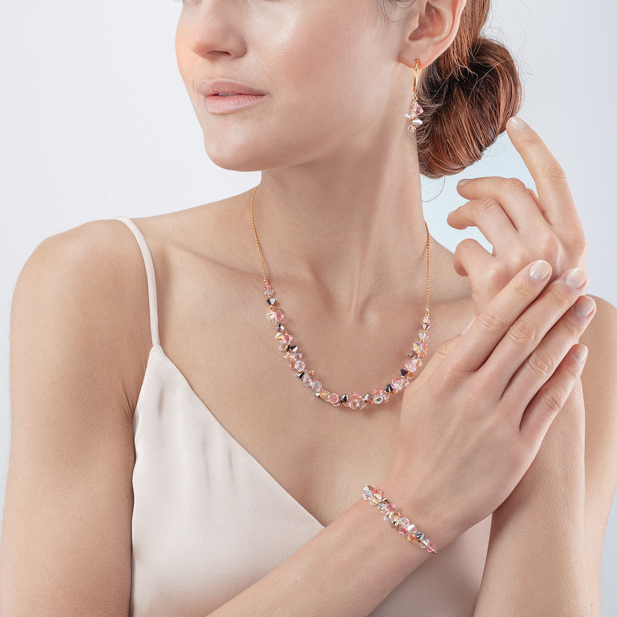 Collier Dancing Crystals or rose clair