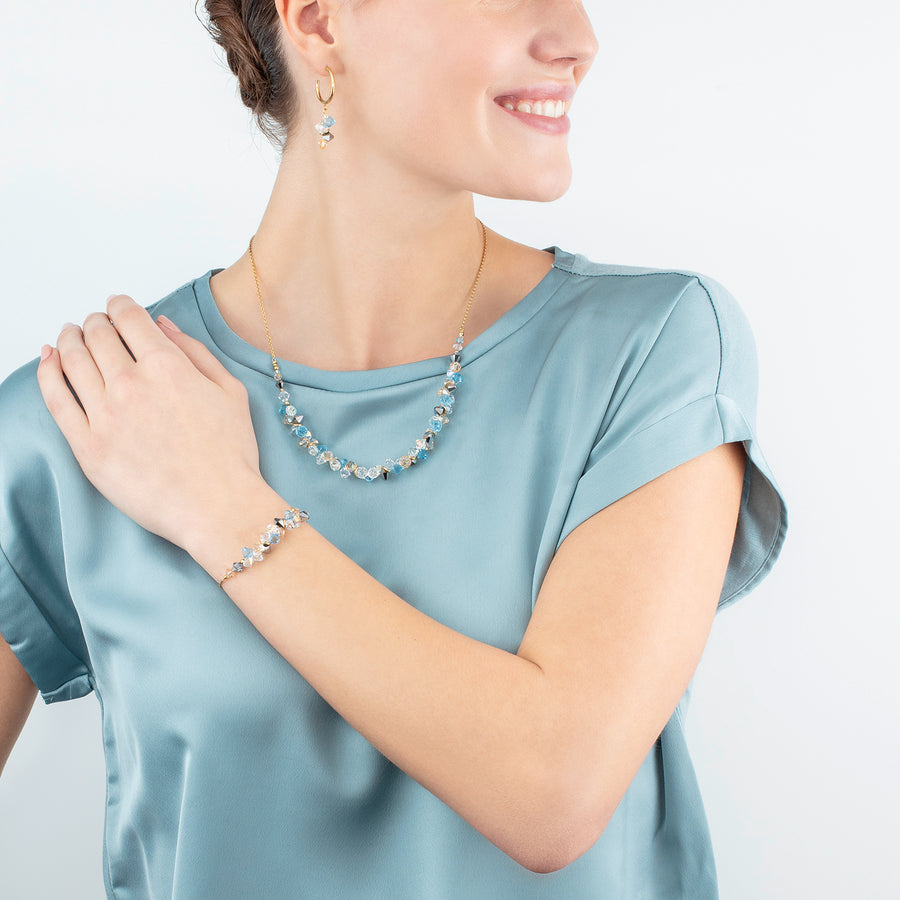Collier Dancing Crystals or aqua