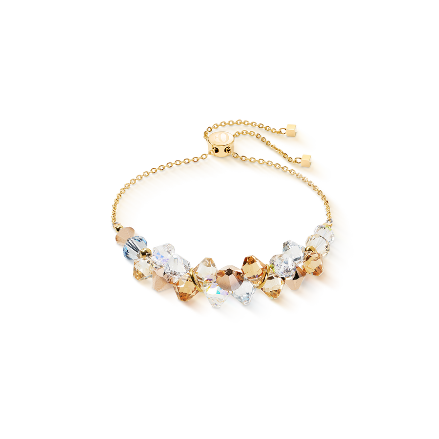 Bracelet Dancing Crystals or-beige