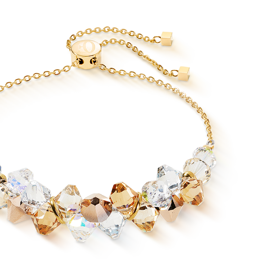 Bracelet Dancing Crystals or-beige