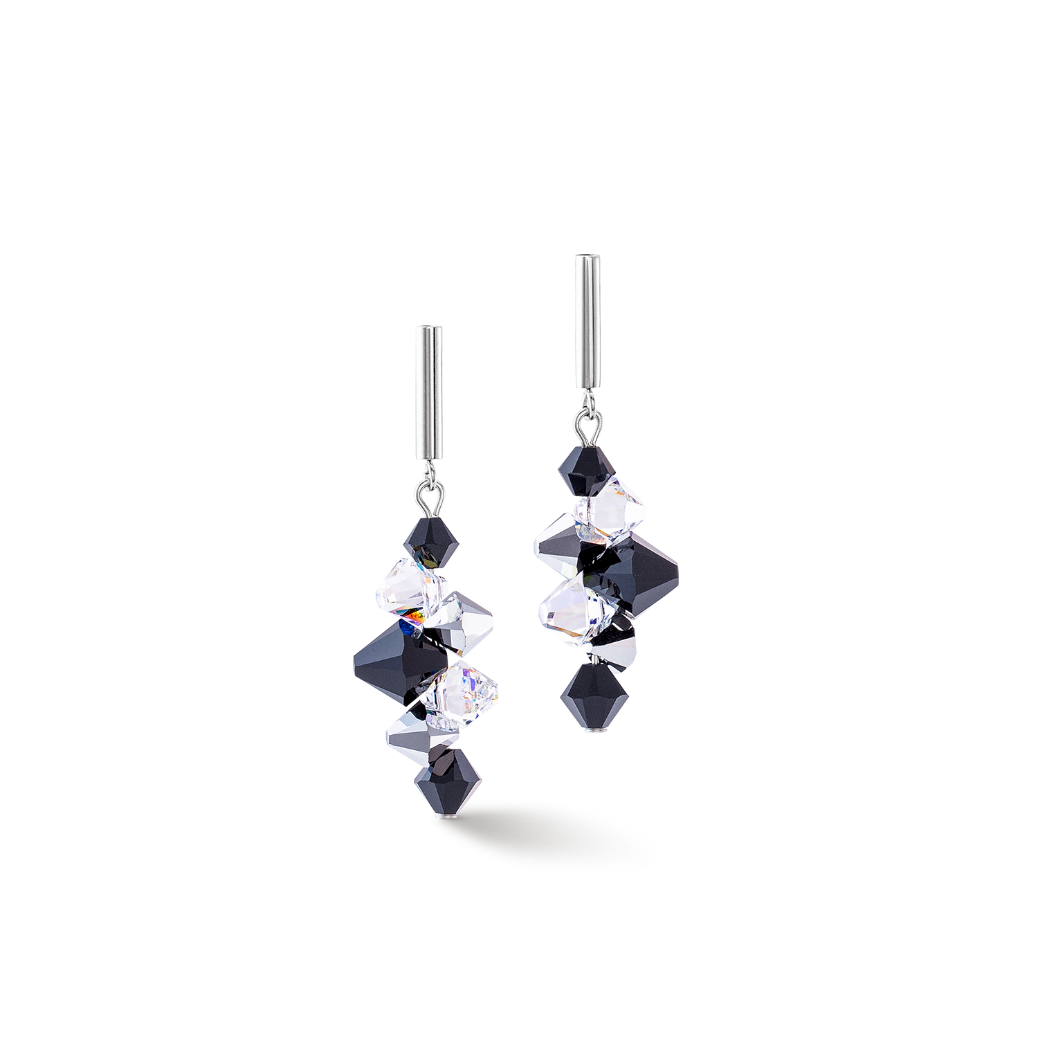 Boucles d'oreilles Dancing Crystals Update argent-noir