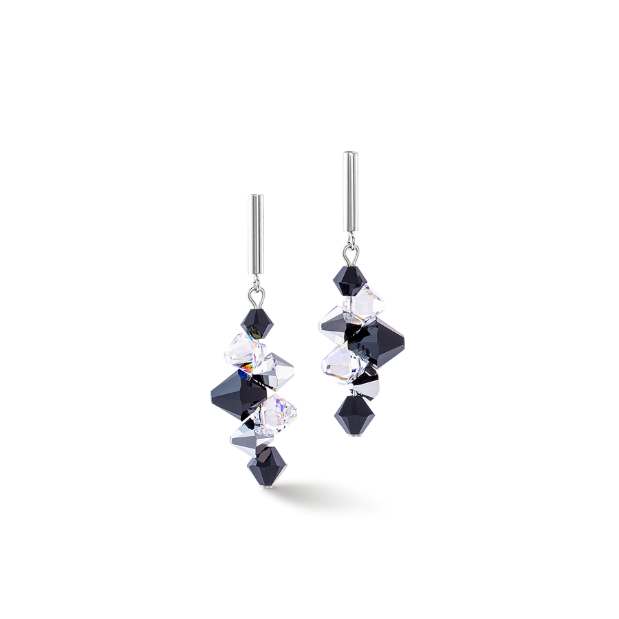 Boucles d'oreilles Dancing Crystals Update argent-noir