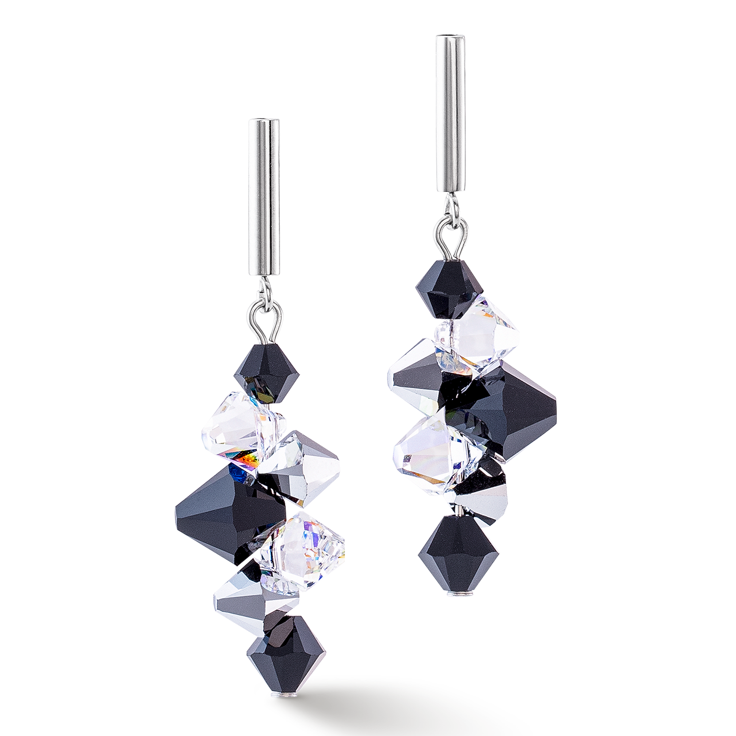 Boucles d'oreilles Dancing Crystals Update argent-noir