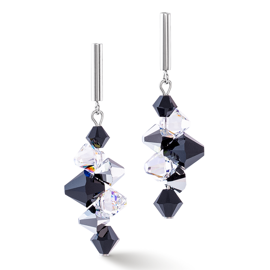 Boucles d'oreilles Dancing Crystals Update argent-noir