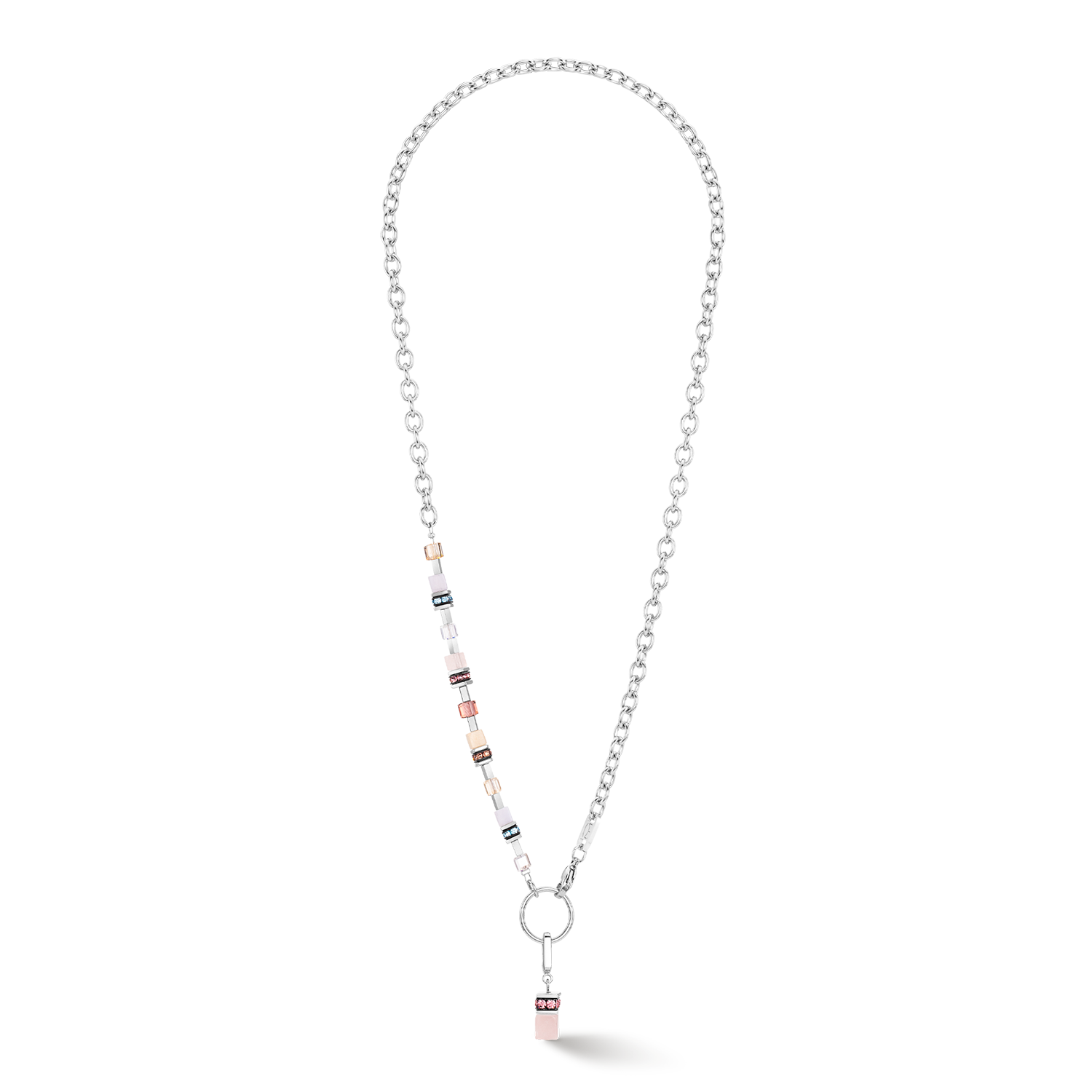 Collier GeoCUBE® Fusion Charm argent-pastel