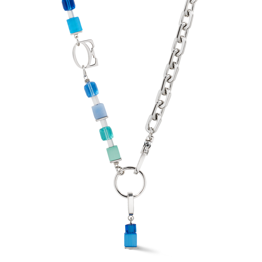 Collier Cube Fusion Charm argent-océan