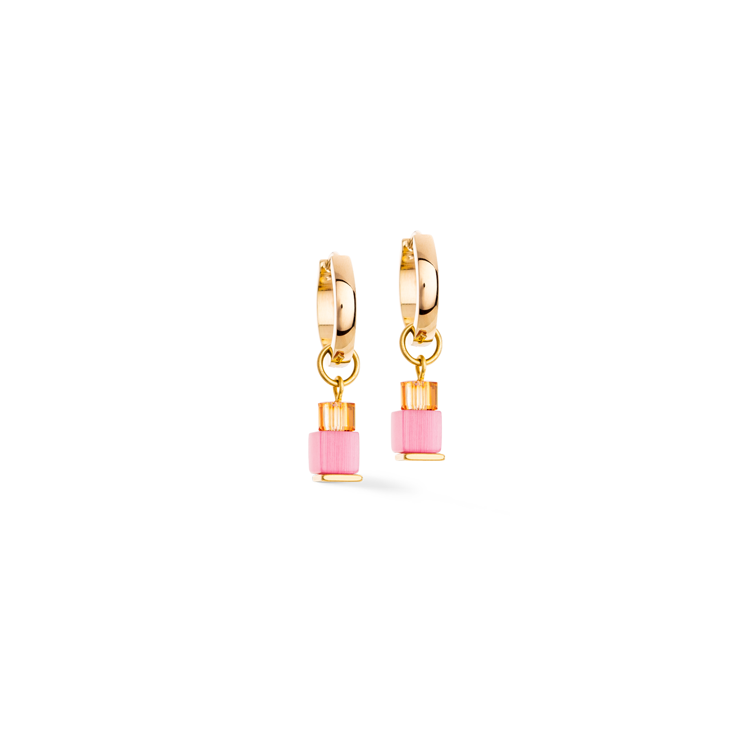 Boucles d'oreilles Créole Cube Fusion Charm or-rainbow