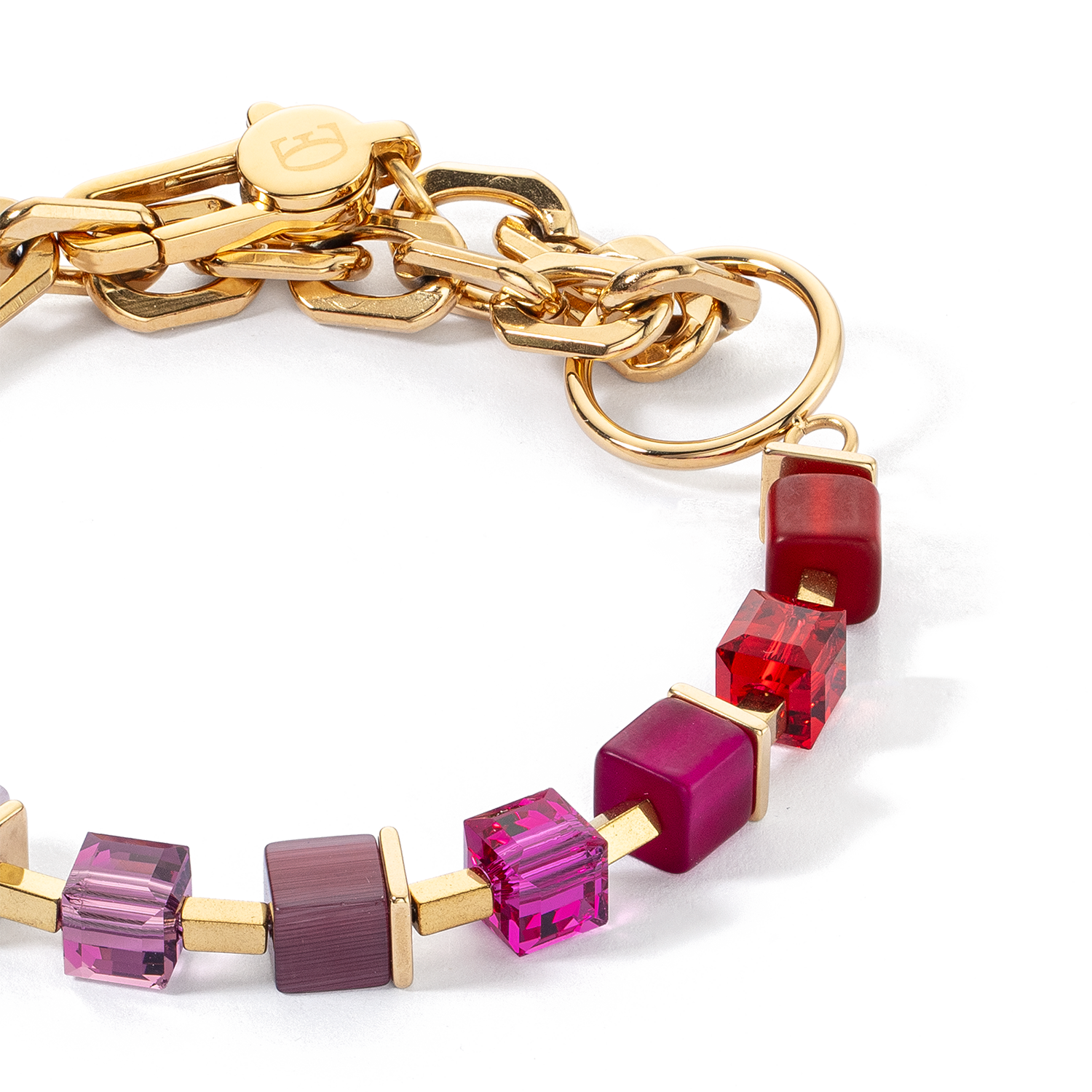 Bracelet Cube Fusion Charm or-rouge