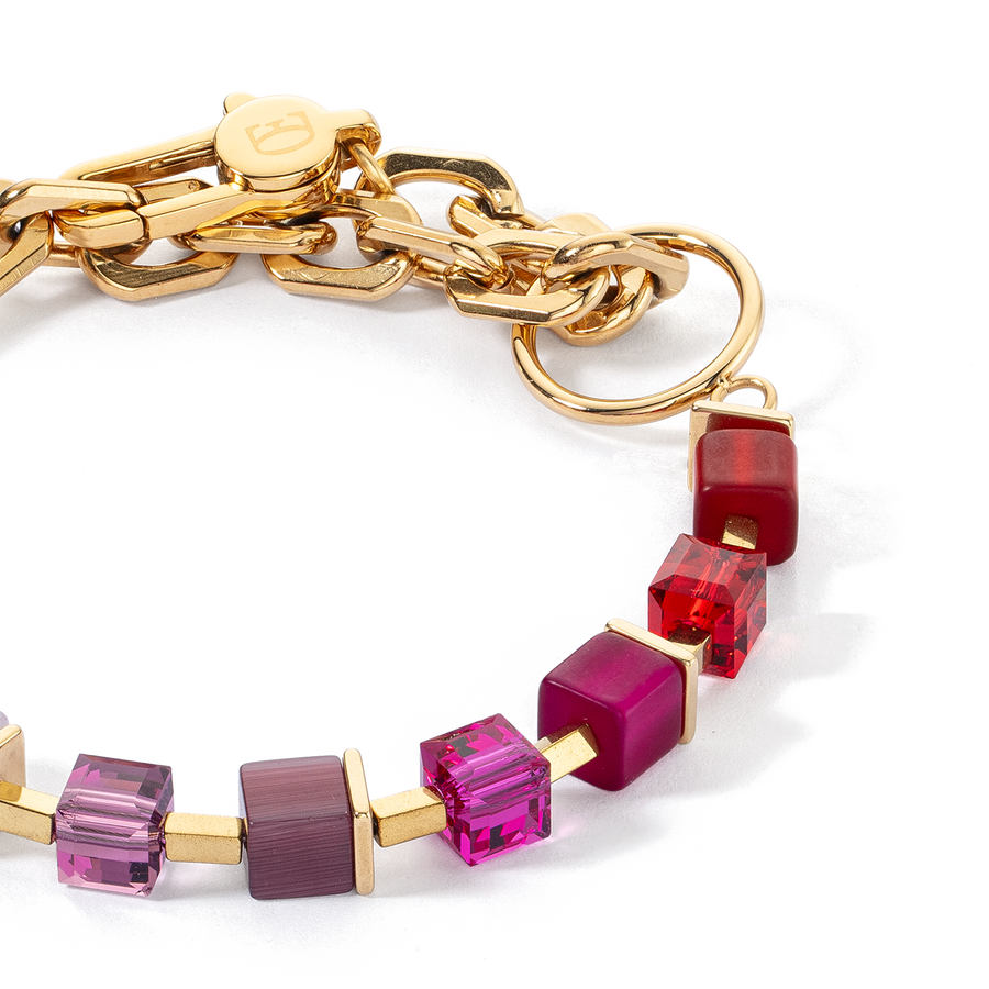 Bracelet Cube Fusion Charm or-rouge