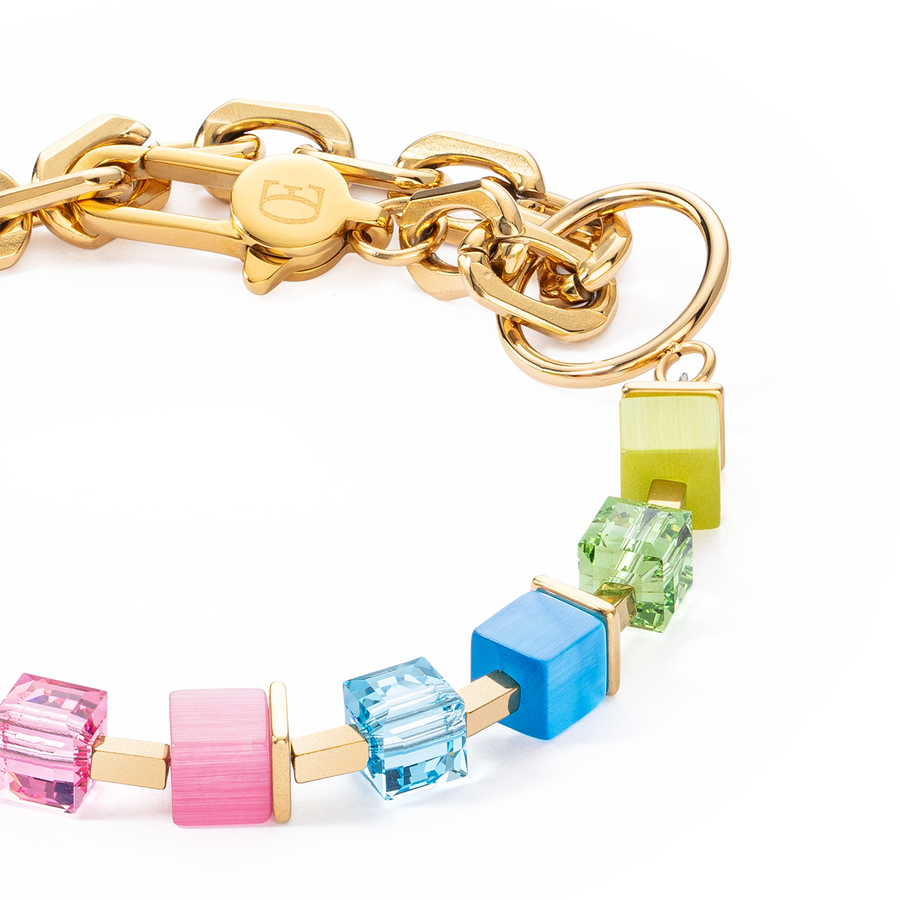 Bracelet Cube Fusion Charm or-rainbow