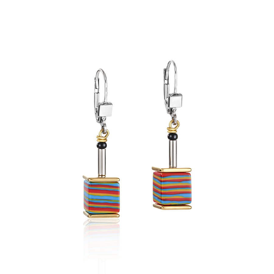 Boucles d'oreille GeoCUBE® Malachite or