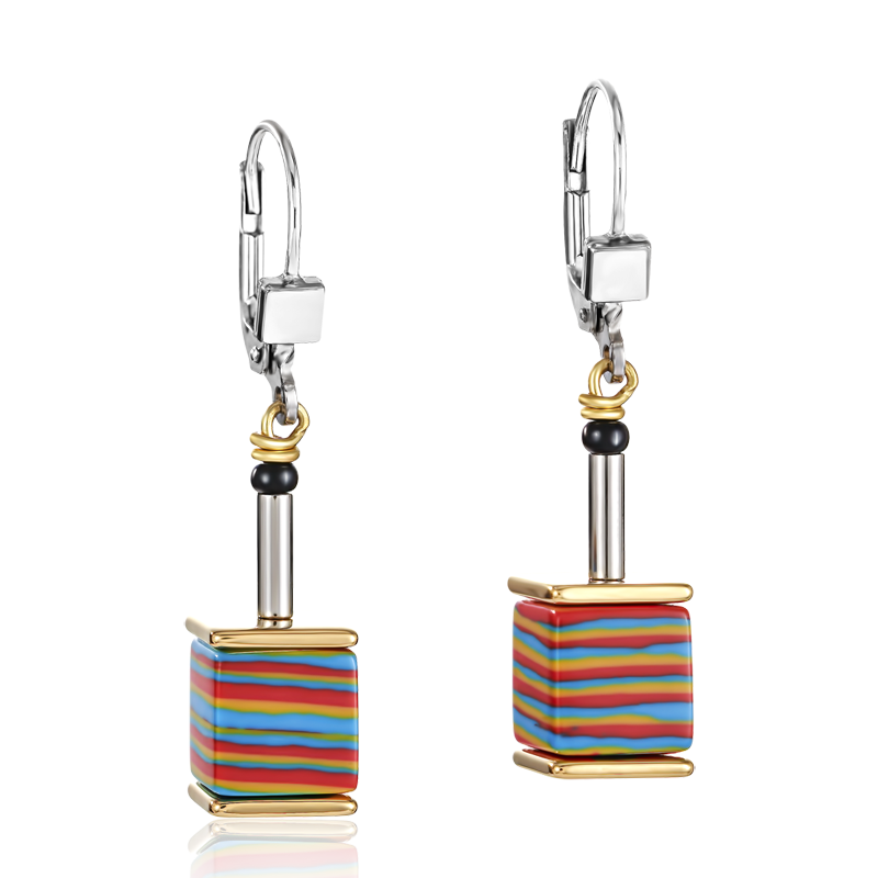 Boucles d'oreille GeoCUBE® Malachite or