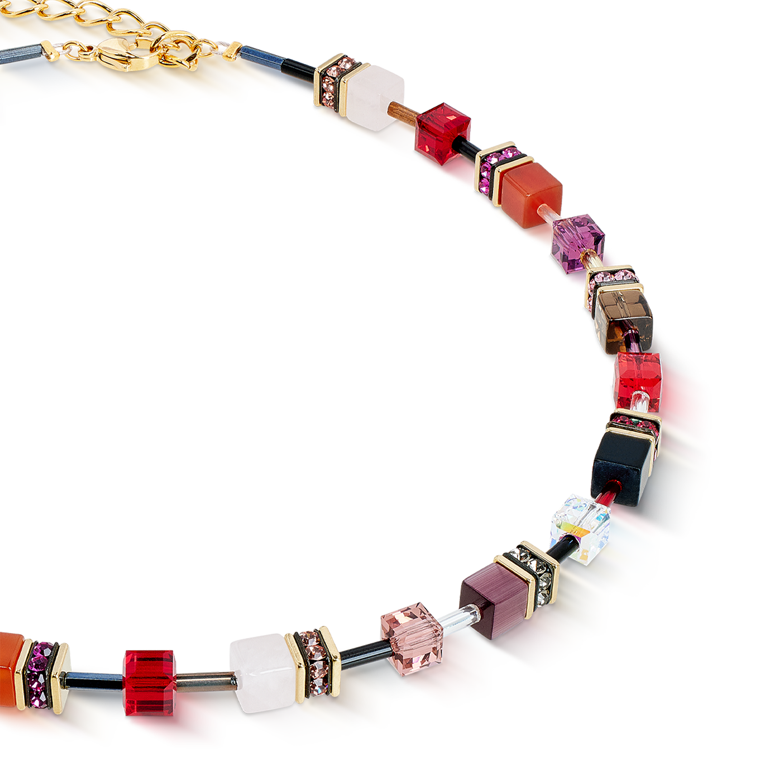 Collier GeoCUBE® Iconic Precious Festive rouge