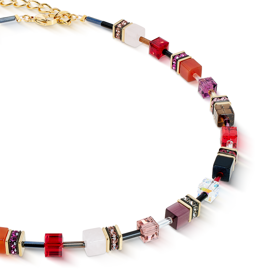 Collier GeoCUBE® Iconic Precious Festive rouge