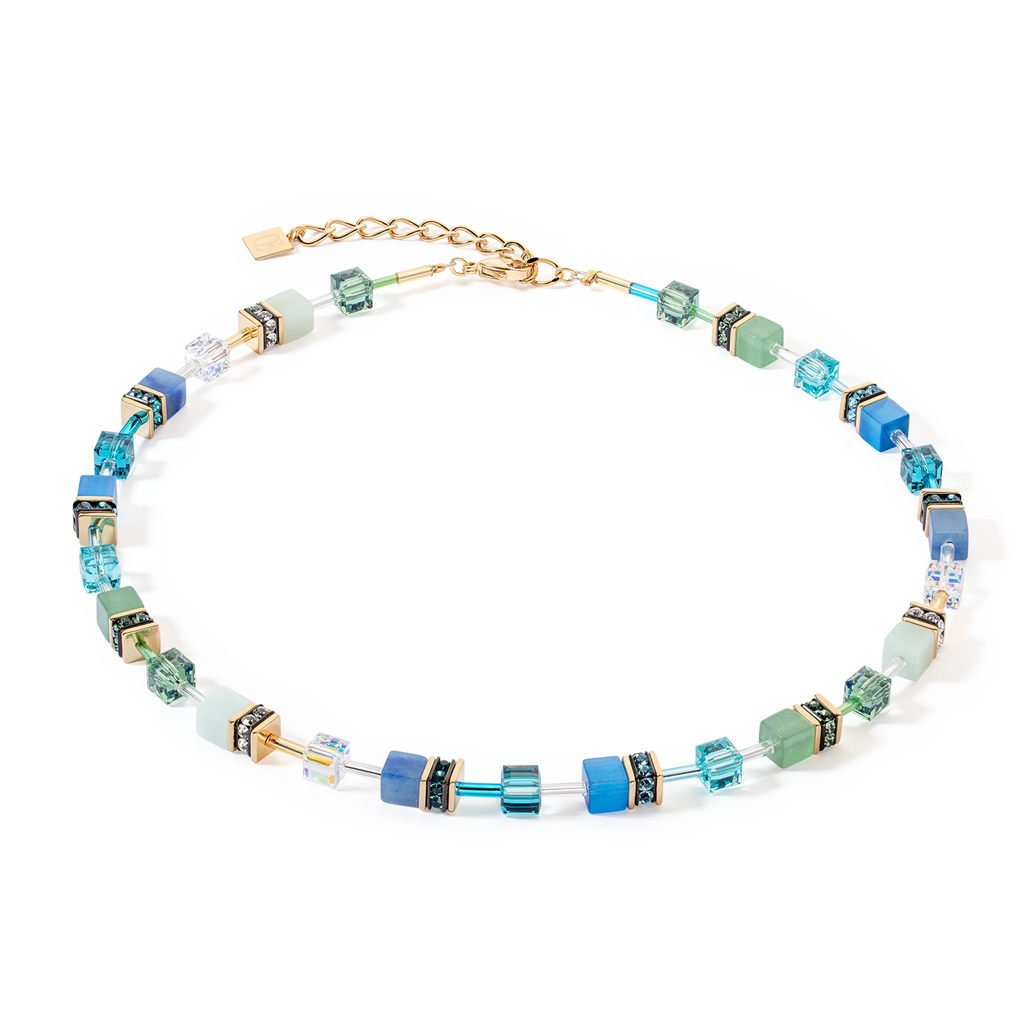 Collier GeoCUBE® Iconic Precious vert-turquoise