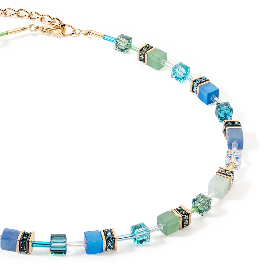 Collier GeoCUBE® Iconic Precious vert-turquoise