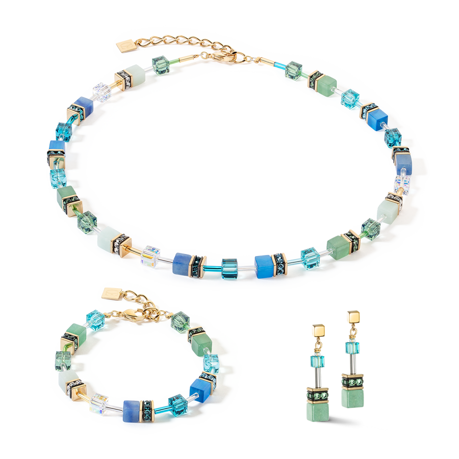 Collier GeoCUBE® Iconic Precious vert-turquoise
