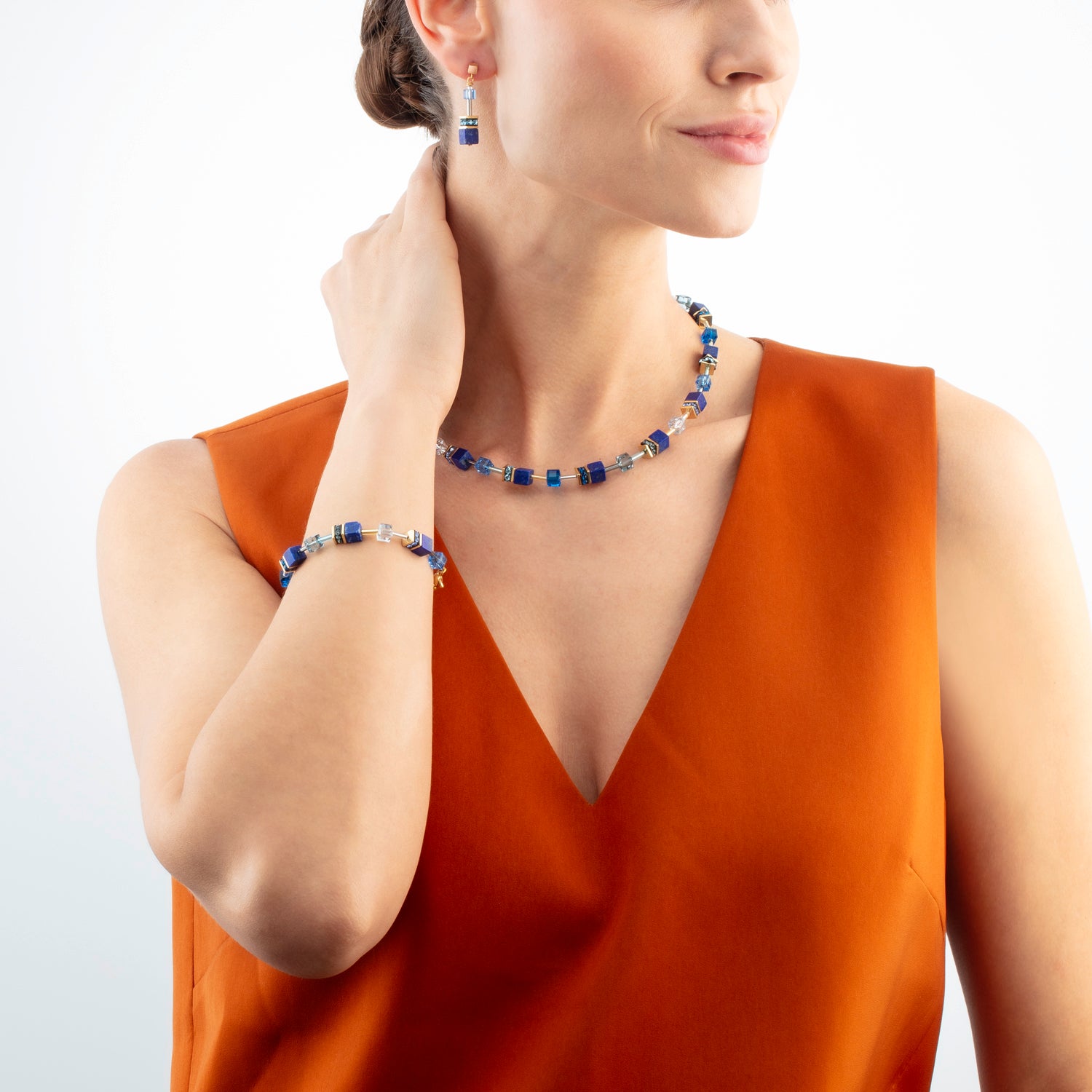 Collier GeoCUBE® Iconic Precious bleu