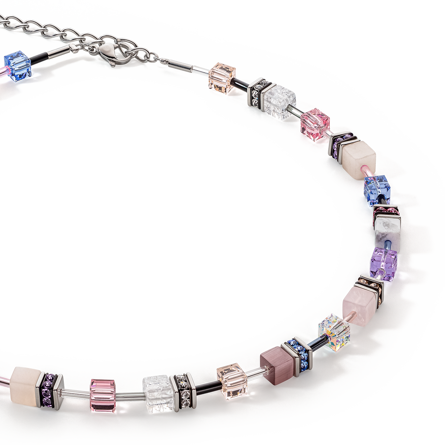 Collier GeoCUBE® Iconic Precious lilas-bleu
