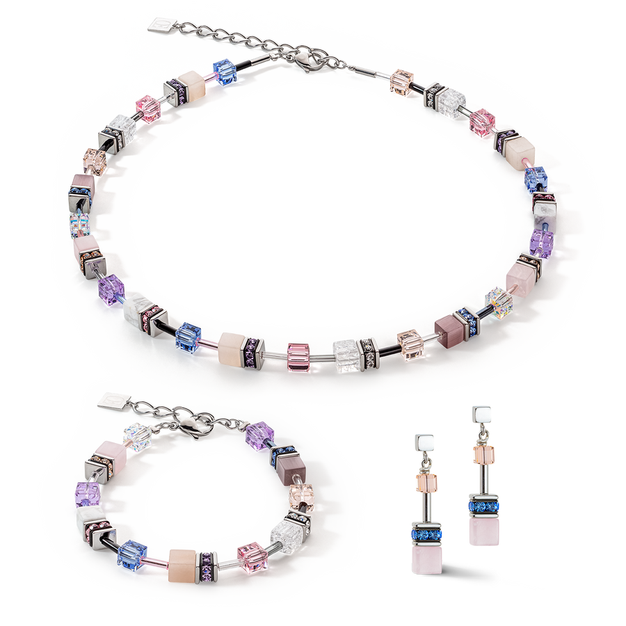 Collier GeoCUBE® Iconic Precious lilas-bleu