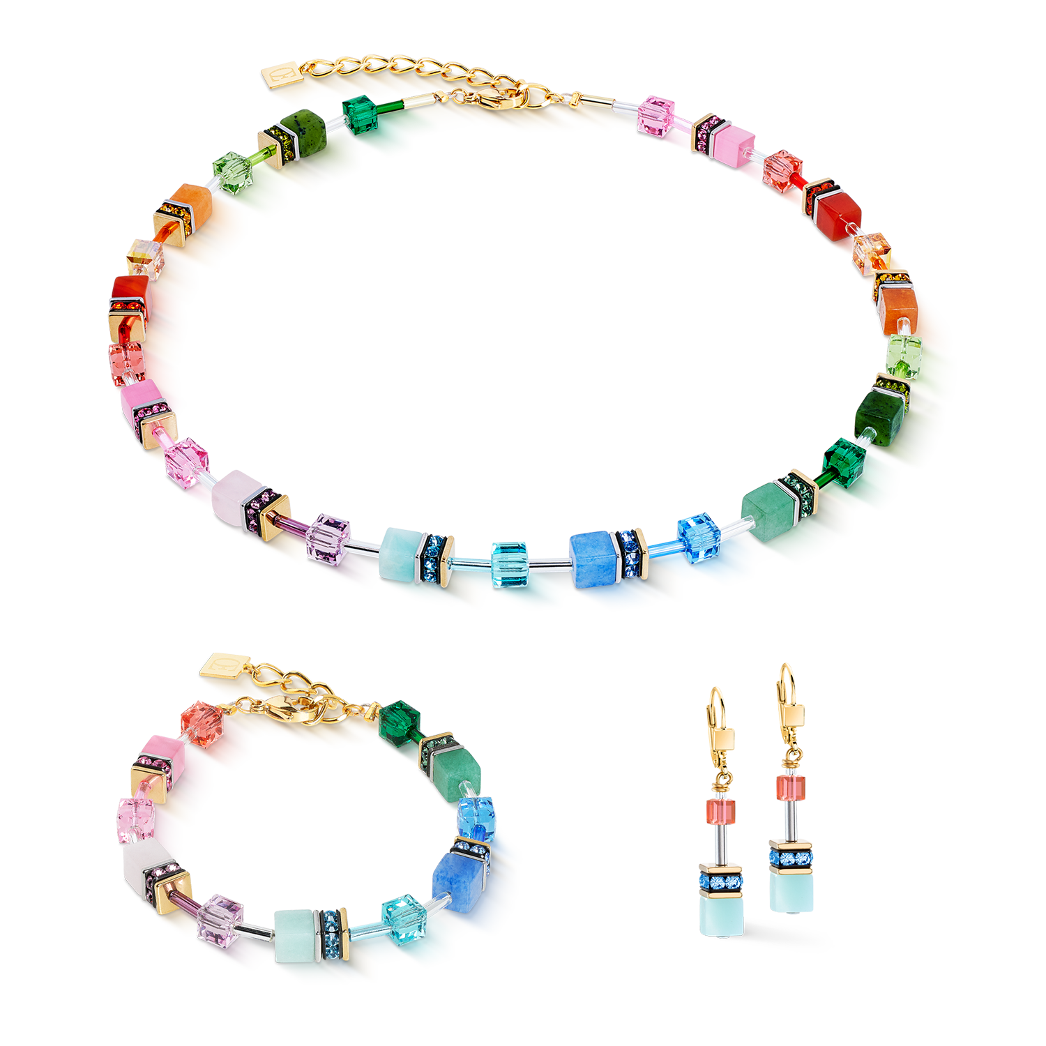 Collier GeoCUBE® Iconic Precious Rainbow