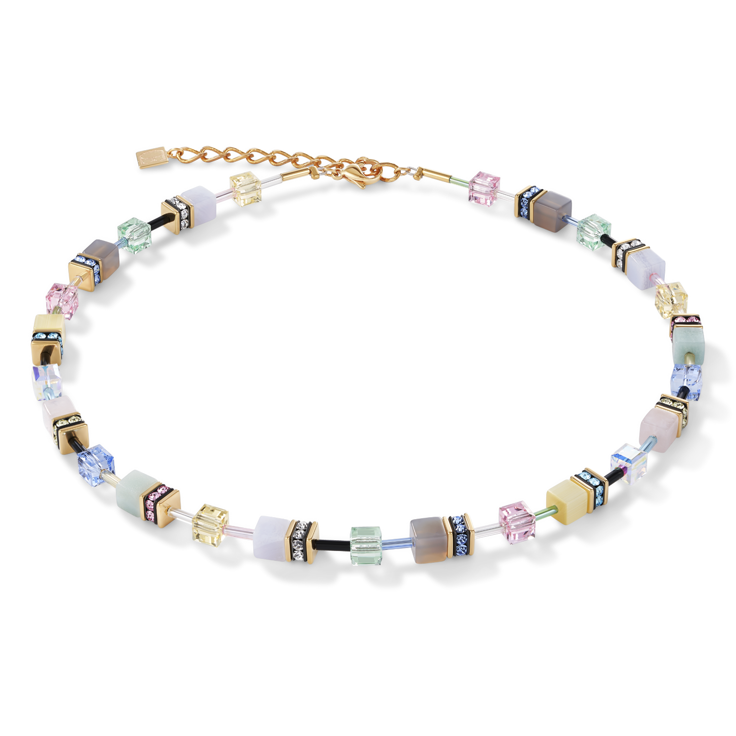 Collier GeoCUBE® Cristaux  & pierres précieuses multicolore romance
