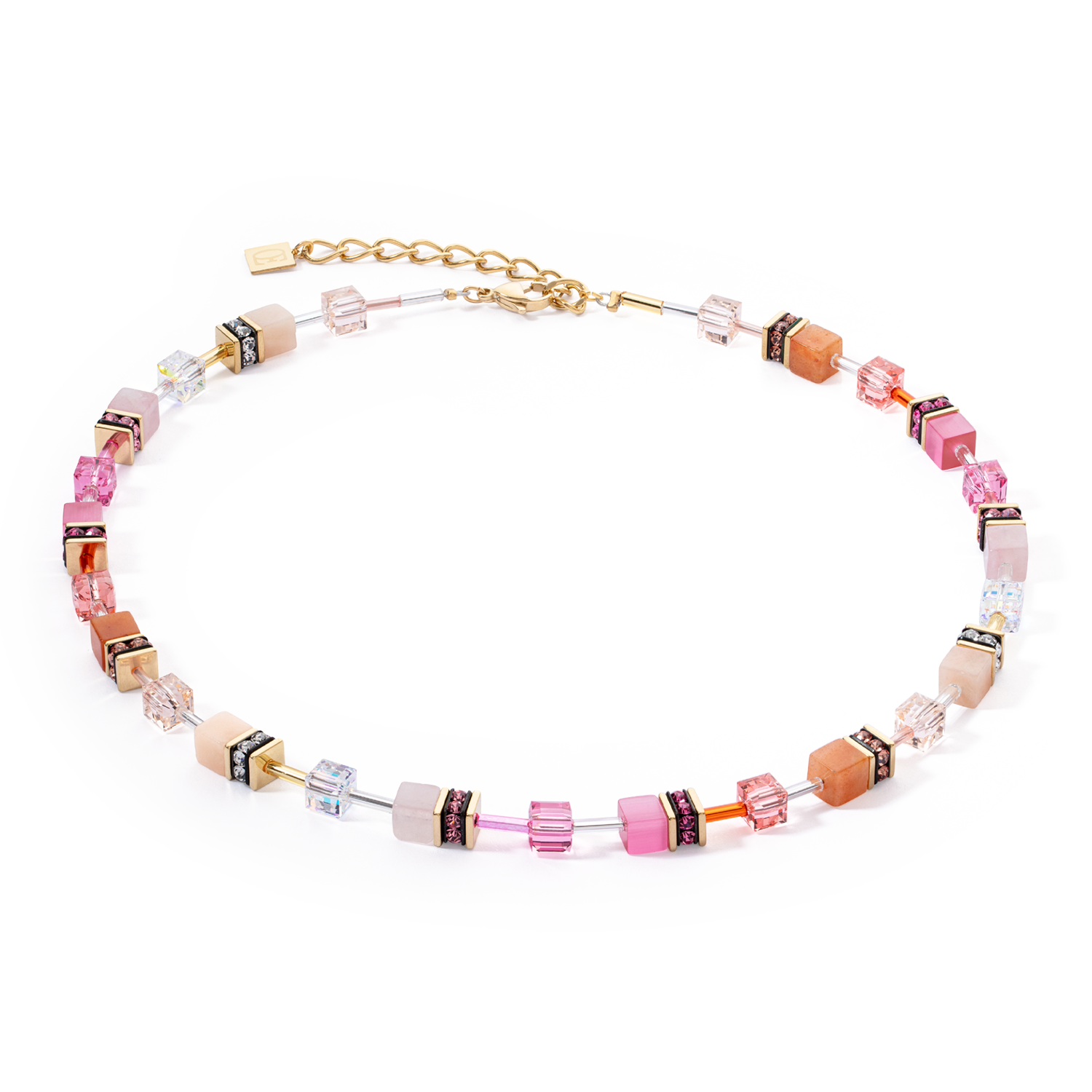 Collier GeoCUBE® Iconic Precious rose-orange