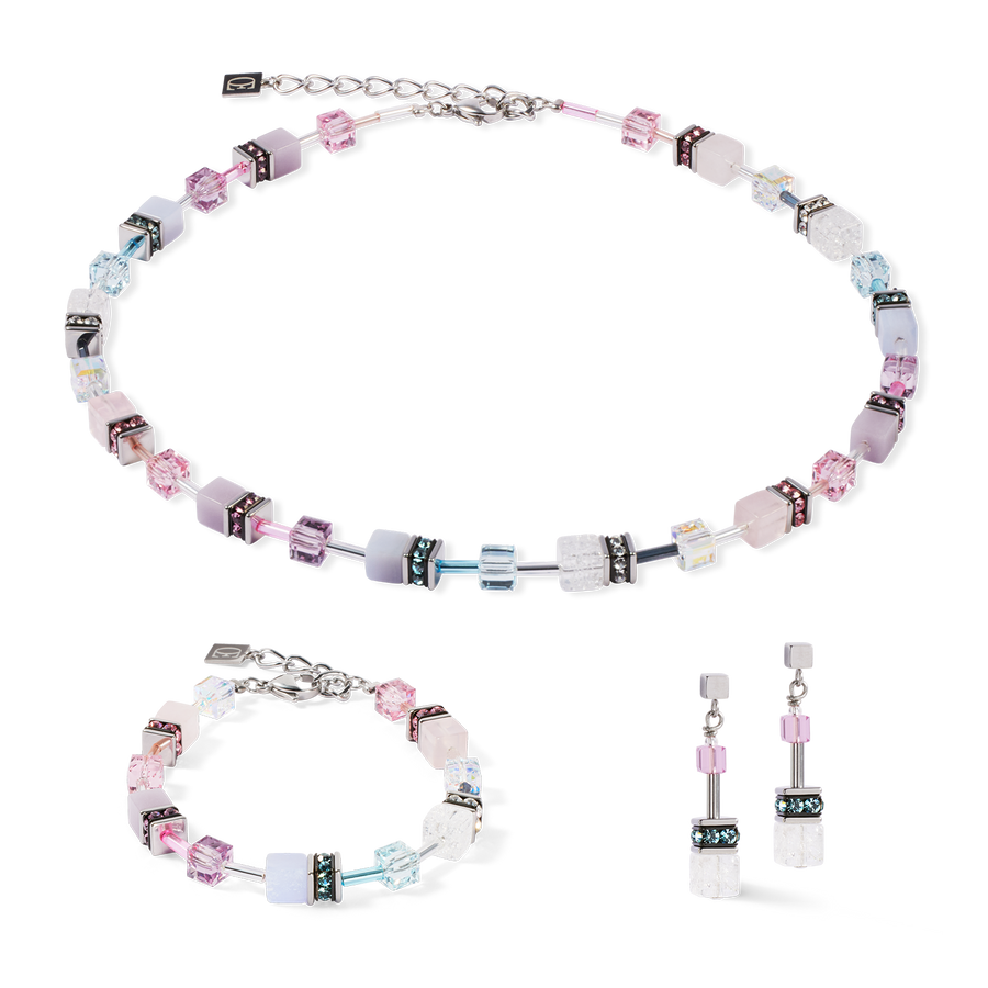 Collier GeoCUBE® Iconic Precious rose-lilas