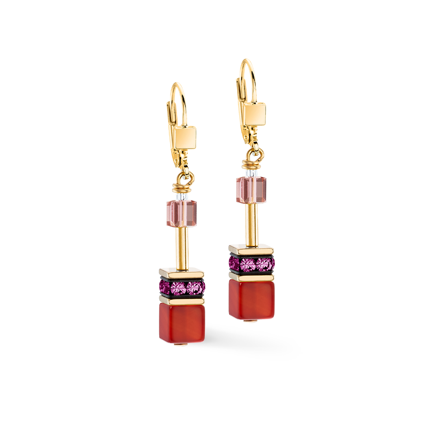 Boucles d'oreilles GeoCUBE® Iconic Precious Festive rouge