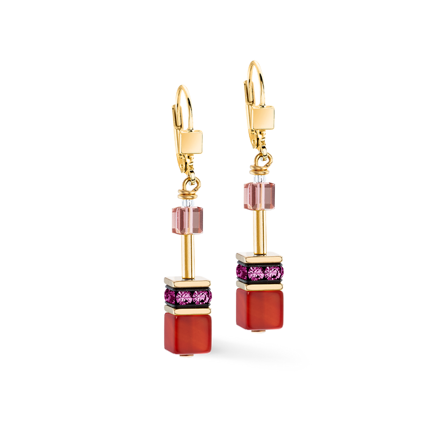 Boucles d'oreilles GeoCUBE® Iconic Precious Festive rouge