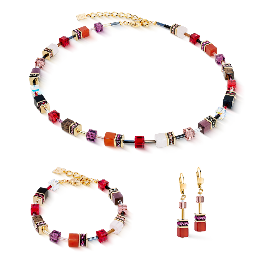 Boucles d'oreilles GeoCUBE® Iconic Precious Festive rouge