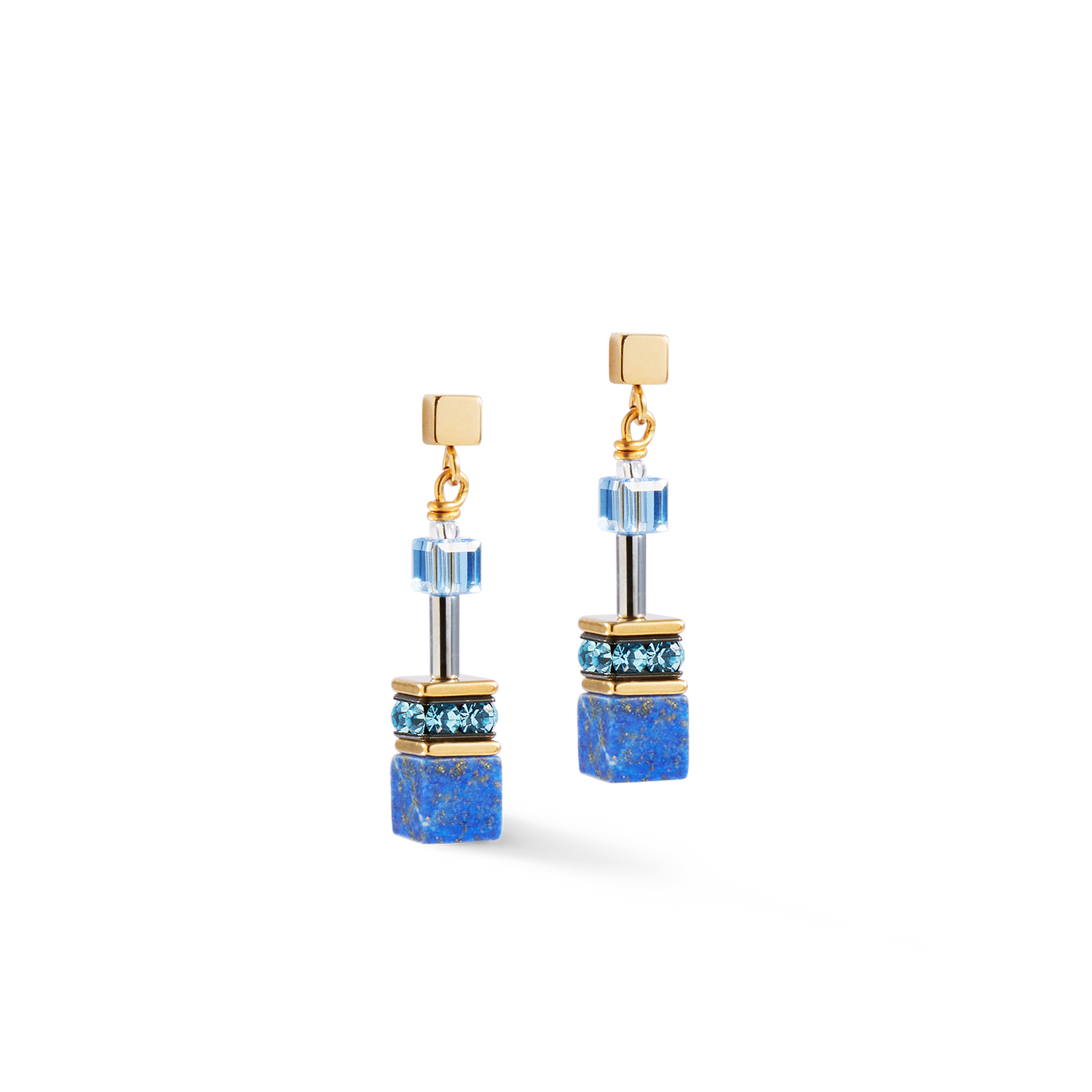Boucles d'oreilles GeoCUBE® Iconic Precious bleues