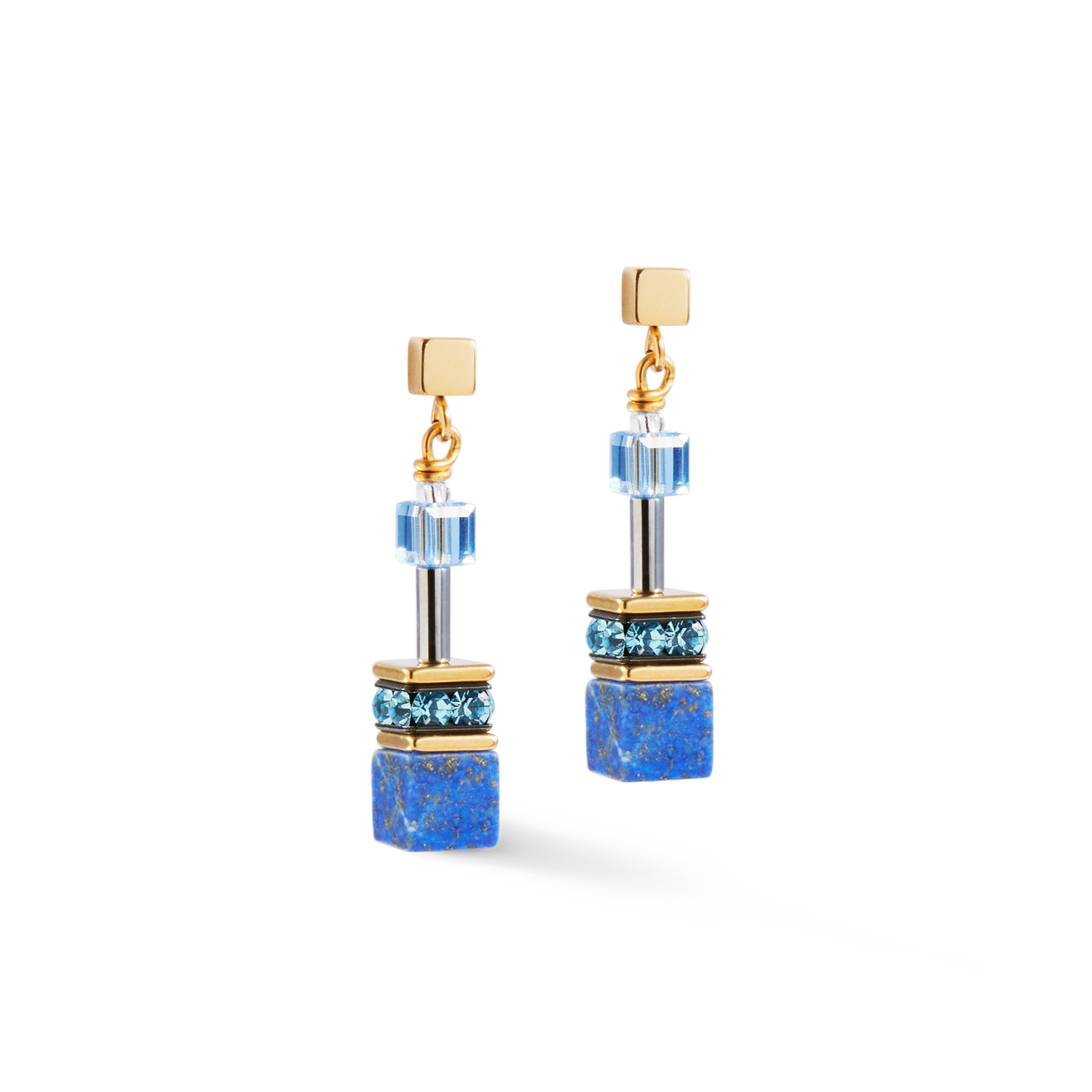 Boucles d'oreilles GeoCUBE® Iconic Precious bleues