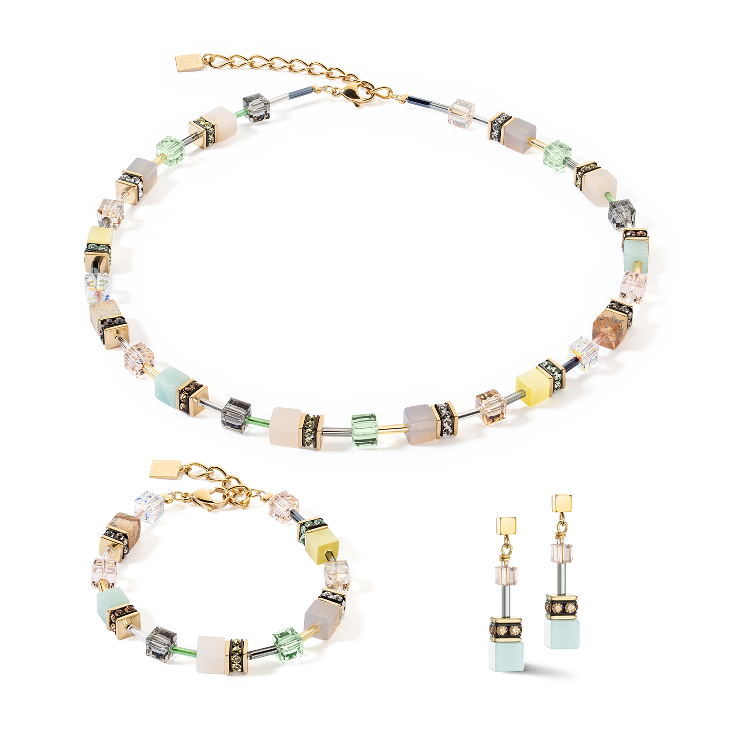 Boucles d'oreille GeoCUBE® Iconic Precious multicolour gentle
