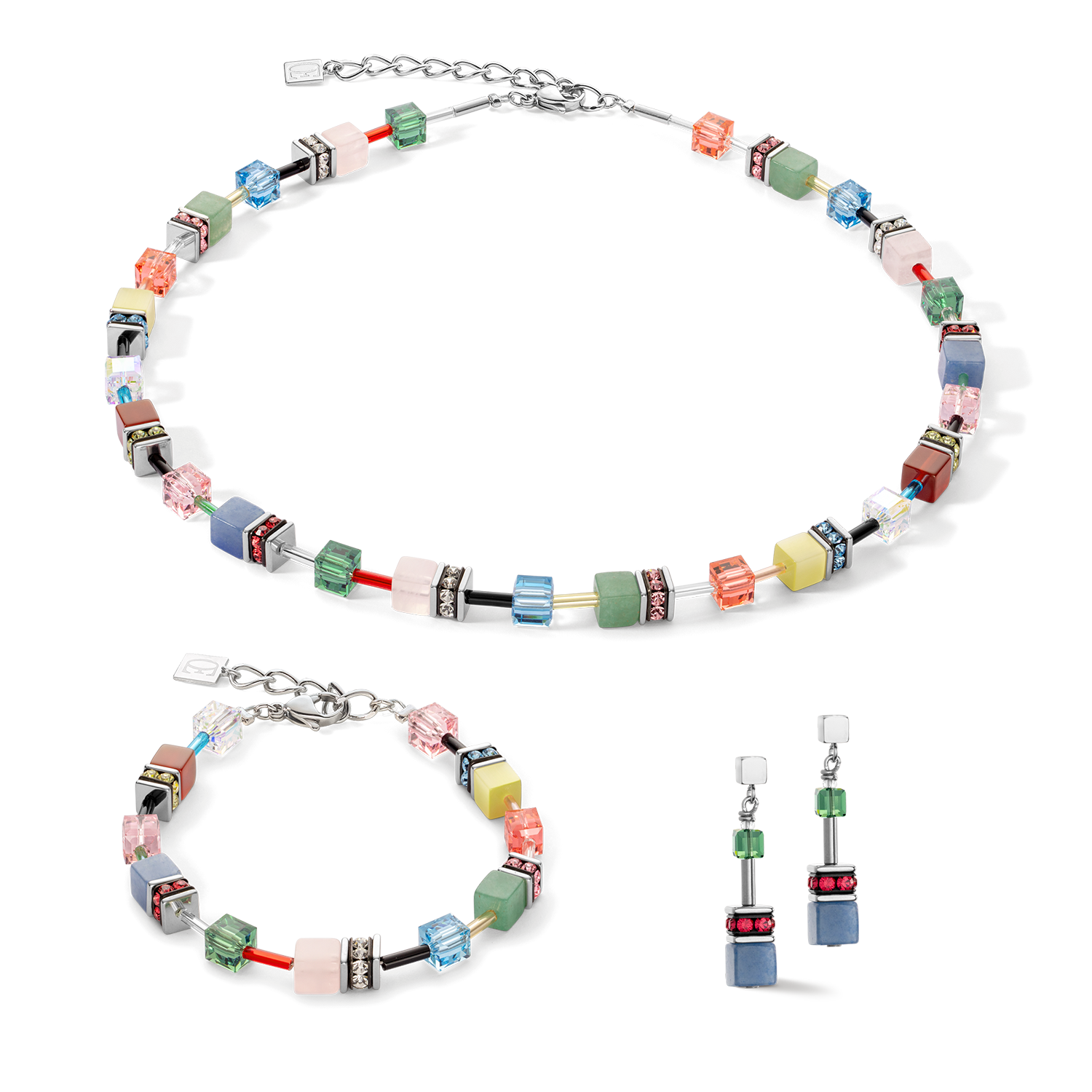 Boucles d'oreille GeoCUBE® Iconic Precious Multicolour Delight