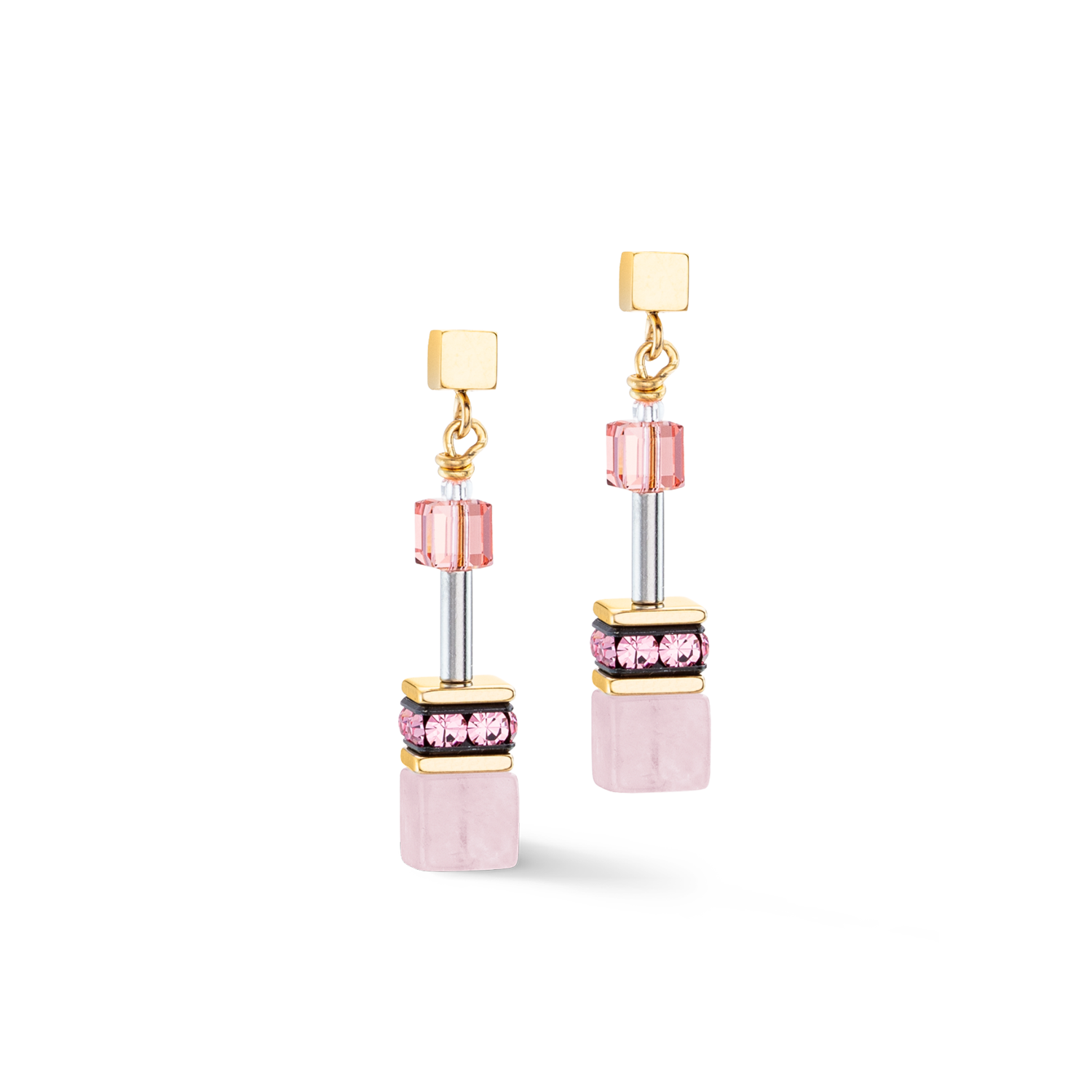 Boucles d'oreilles GeoCUBE® Iconic Precious rose-orange